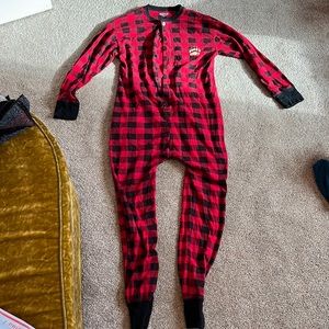 Adult Onesie- red and black checkered